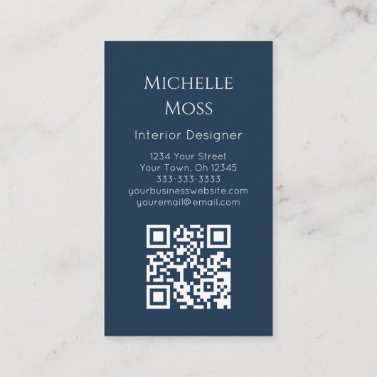 QR-code Moderne Botanische Woestijn Succulent Visitekaartje (Achterkant)