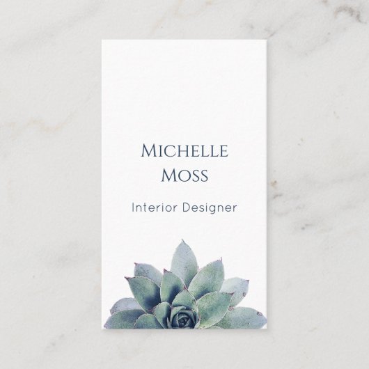 QR-code Moderne Botanische Woestijn Succulent Visitekaartje (Voorkant)