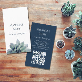 QR-code Moderne Botanische Woestijn Succulent Visitekaartje