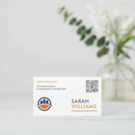 QR-code | Moderne bouwlogo's | Korps Visitekaartje (Staand voorkant)