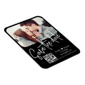 qr-code moderne chic huwelijksfoto save the date  magneet (Rechterzijde)