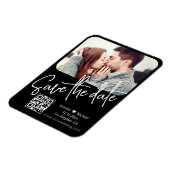 qr-code moderne chic huwelijksfoto save the date  magneet (Linkerzijde)