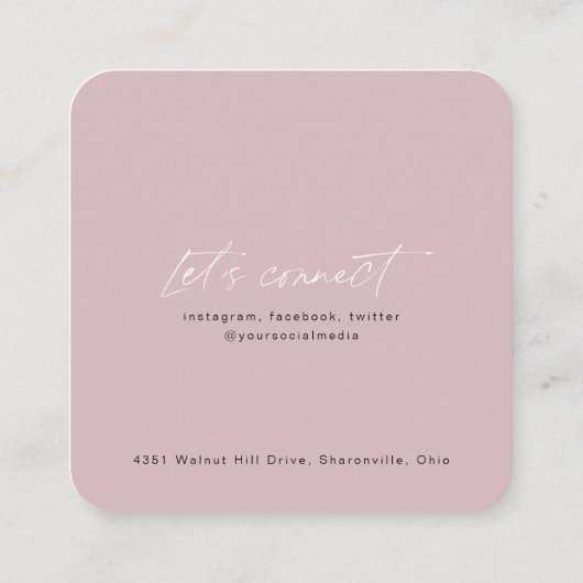 QR-code moderne chic lashextensie Vierkante Visitekaartje (Achterkant)