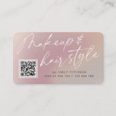 QR-code moderne chic make-up en haarstijl Visitekaartje (Voorkant)