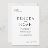 QR code moderne eenvoudige zwart-wit bruiloft Kaart (Voorkant)