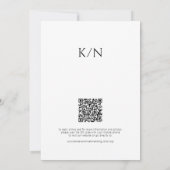 QR code moderne eenvoudige zwart-wit bruiloft Kaart (Achterkant)