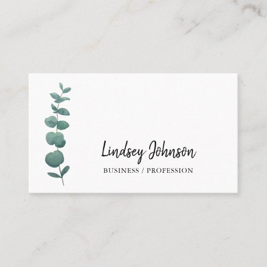 QR-code Moderne eucalyptusberoepen Visitekaartje (Voorkant)