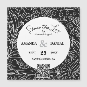 QR Code Moderne Floral Calligraphy Wedding Website