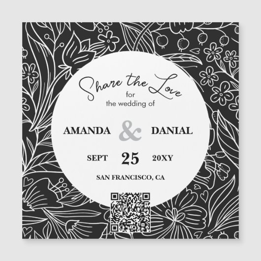 QR Code Moderne Floral Calligraphy Wedding Website (Voorkant)
