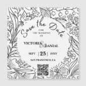 QR Code Moderne Floral Calligraphy Wedding Website (Voorkant)