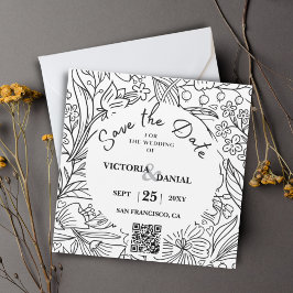 QR Code Moderne Floral Calligraphy Wedding Website