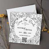 QR Code Moderne Floral Calligraphy Wedding Website