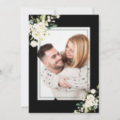 QR Code Moderne Floral Fotokalligrafie Weduwschap Kaart (Achterkant)