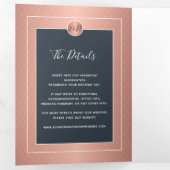 QR CODE moderne foto, allemaal op één bruiloft Drieluik Aankondiging (Binnenzijde eerst)