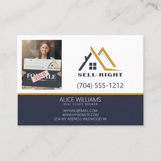 QR Code Moderne Foto Professionele Realtor Makelaa Visitekaartje (Voorkant)