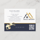 QR Code Moderne Foto Professionele Realtor Makelaa Visitekaartje (Achterkant)