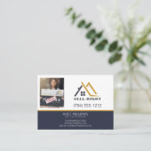 QR Code Moderne Foto Professionele Realtor Makelaa Visitekaartje (Staand voorkant)