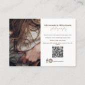 QR Code Moderne fotograaf Visitekaartje (Achterkant)