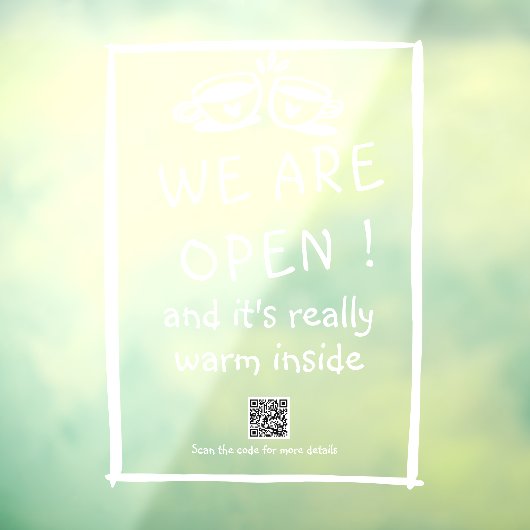 QR-code Moderne gebarentjes voor geblindeerde koff Raamsticker (Vel 3)