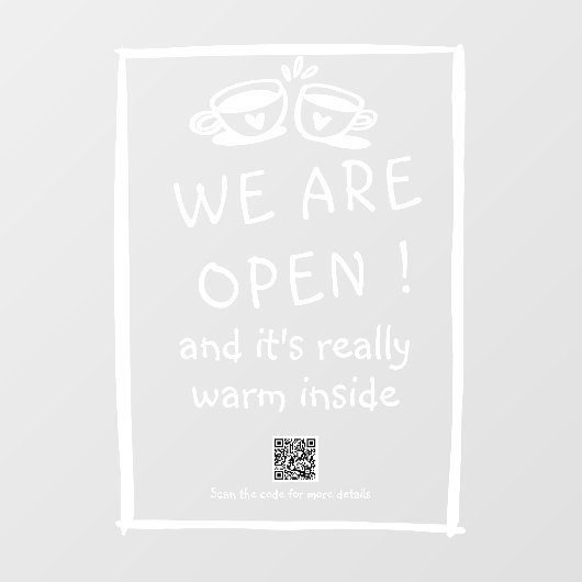 QR-code Moderne gebarentjes voor geblindeerde koff Raamsticker (Vel)