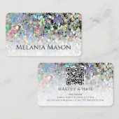 QR Code Moderne Glitter Make-up Artiest Uniek Visitekaartje (Voorkant / Achterkant)