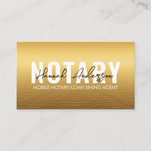 QR-code | Moderne Gouden Mobiele Notaris Publiek Visitekaartje (Voorkant)