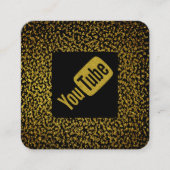 QR Code moderne gouden stippen youtouber Vierkante Visitekaartje (Voorkant)
