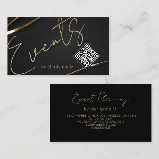 QR Code Moderne grafische gebeurtenissen Visitekaartje (Voorkant / Achterkant)
