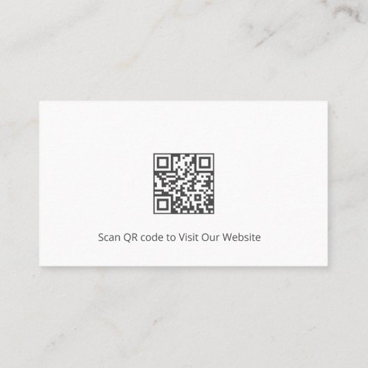 QR code Moderne Haar Stylist Schaar Grijs Visitekaartje (Achterkant)