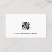 QR code Moderne Haar Stylist Schaar Zwart Visitekaartje (Achterkant)