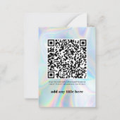 QR Code Moderne Holographic Any Occasion Notitiekaartje (Voorkant)