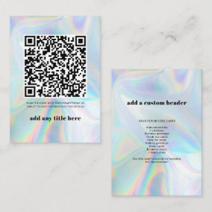QR Code Moderne Holographic Any Occasion Notitiekaartje