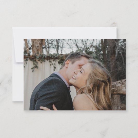 QR code moderne kalligrafie foto bruiloft RSVP Kaartje (Achterkant)