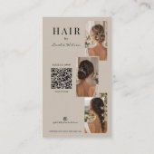 QR-code Moderne Kapsalon Foto Visitekaartje (Achterkant)