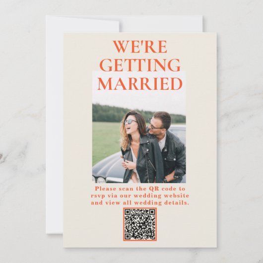 QR Code Moderne Kleurrijke Hand getrokken Retro br Kaart (Achterkant)