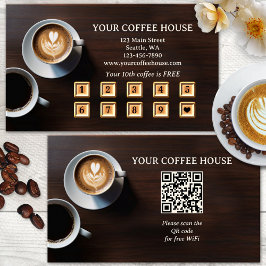 QR-code moderne koffie loyaliteit stempelkaart Klantenkaartje