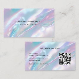 QR Code Moderne Make-up Artiest Elegante Holograph Visitekaartje