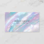QR Code Moderne Make-up Artiest Elegante Holograph Visitekaartje (Voorkant)