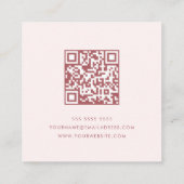 QR-code | Moderne Minimal Blush Pink Notaris Publi Vierkante Visitekaartje (Achterkant)