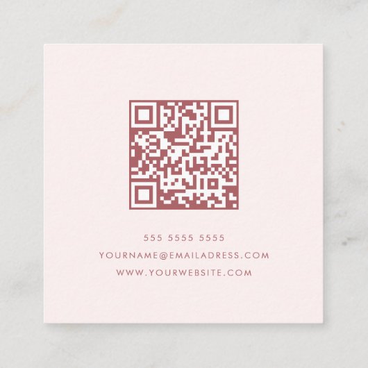 QR-code | Moderne Minimal Blush Pink Notaris Publi Vierkante Visitekaartje (Achterkant)