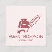 QR-code | Moderne Minimal Blush Pink Notaris Publi Vierkante Visitekaartje (Voorkant)