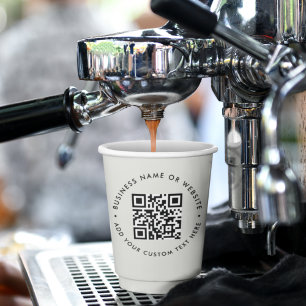QR-code Moderne minimale grijze bedrijven Papieren Bekers