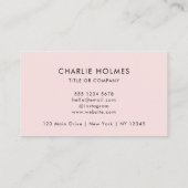 QR-code | Moderne, minimale zwarte roze Visitekaartje (Achterkant)