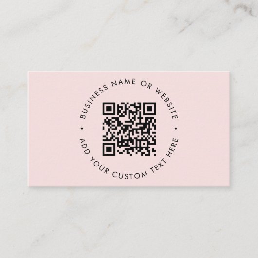 QR-code | Moderne, minimale zwarte roze Visitekaartje (Voorkant)