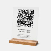 QR-code | Moderne minimalistische Clean Simple Acryl Bord (Hoek)