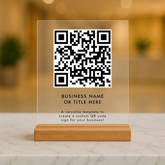 QR-code | Moderne minimalistische Clean Simple Acryl Bord