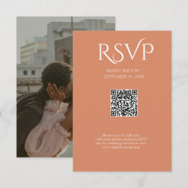 QR-code moderne minimalistische diepe koperen trou RSVP Kaartje
