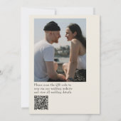 QR Code Moderne Minimalistische Franse Fotobruilof Kaart (Achterkant)