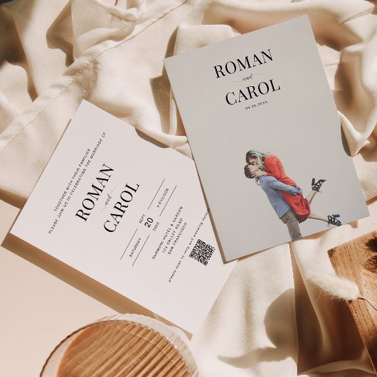 QR Code Moderne minimalistische typografie foto br Kaart