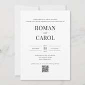 QR Code Moderne minimalistische typografie foto br Kaart (Voorkant)